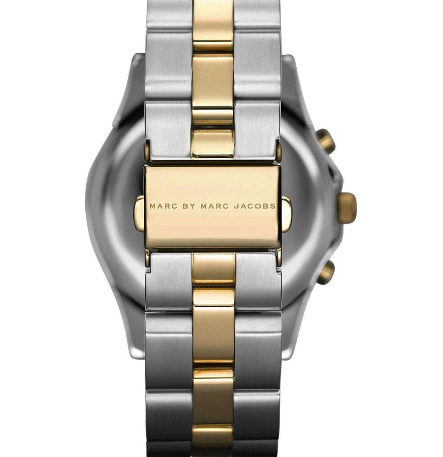 Marc Jacobs Blade Chronograph Silver Dial Two Tone Steel Strap Watch for Women - MBM3177