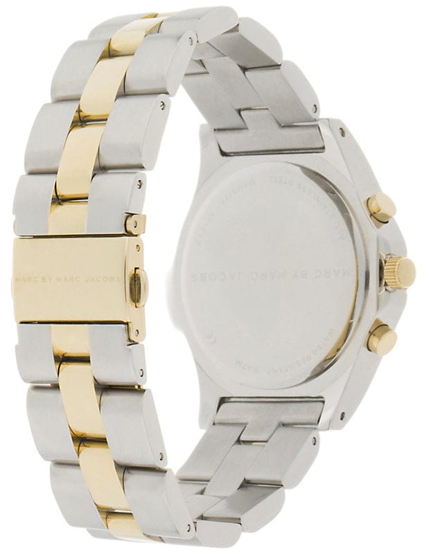Marc Jacobs Blade Chronograph Silver Dial Two Tone Steel Strap Watch for Women - MBM3177
