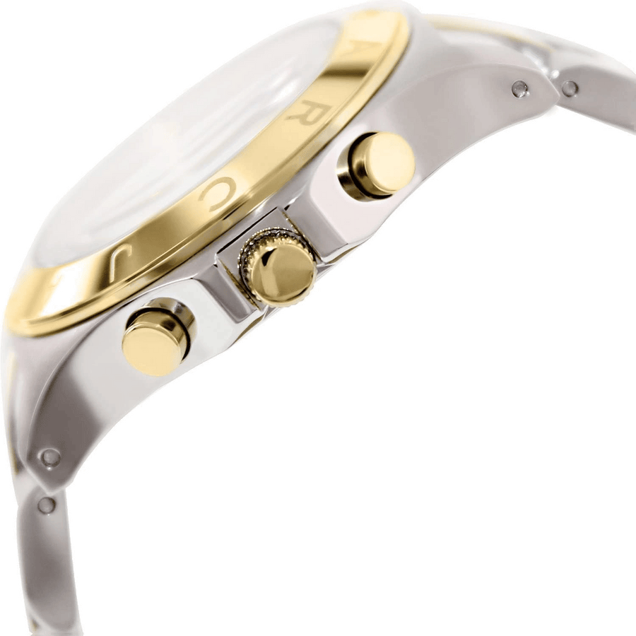 Marc Jacobs Blade Chronograph Silver Dial Two Tone Steel Strap Watch for Women - MBM3177