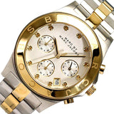 Marc Jacobs Blade Chronograph Silver Dial Two Tone Steel Strap Watch for Women - MBM3177