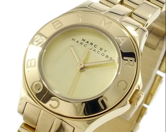 Marc Jacobs Blade Gold Dial Gold Steel Strap Watch for Women - MBM3126