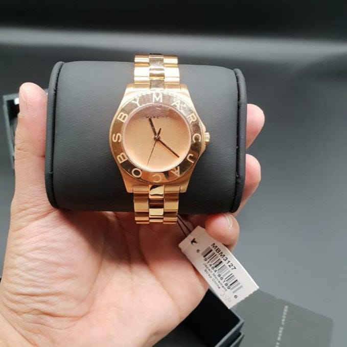 Marc Jacobs Blade Rose Gold Dial Rose Gold Steel Strap Watch for Women - MBM3127
