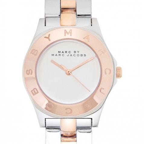 Marc Jacobs Blade Silver Dial Two Tone Steel Strap Watch for Women - MBM3129