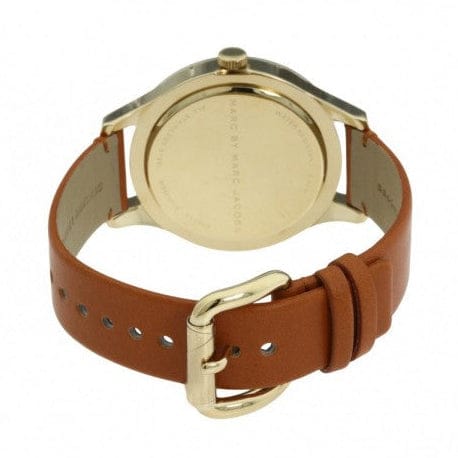 Marc Jacobs Blade White Dial Brown Leather Strap Watch for Women - MBM1218