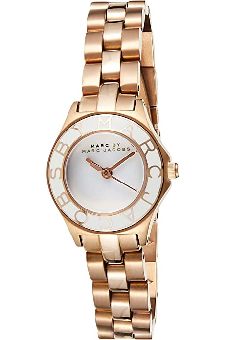 Marc Jacobs Blade White Dial Gold Steel Strap Watch for Women - MBM3075