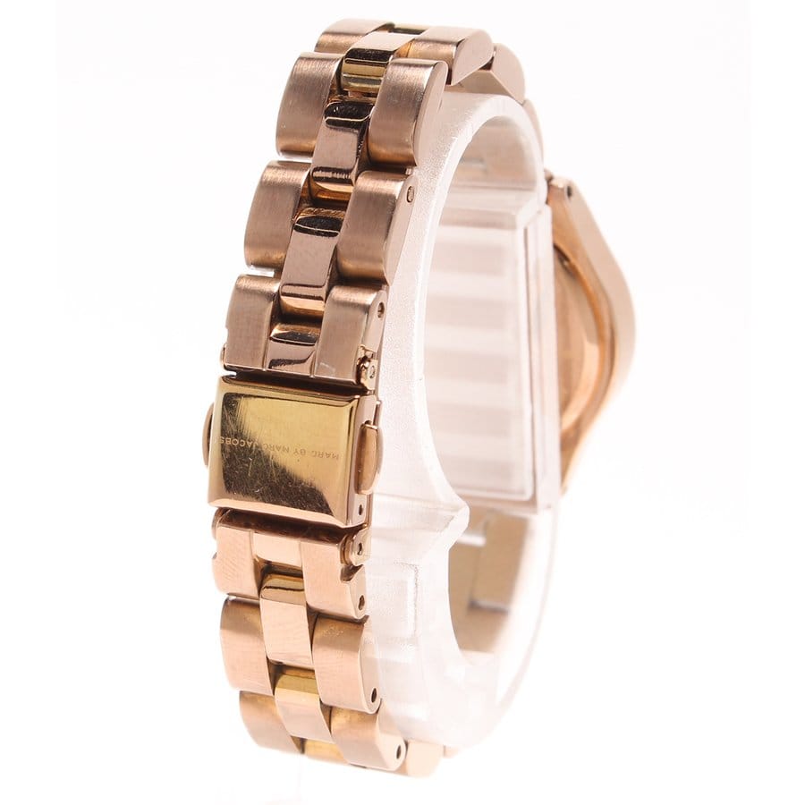 Marc Jacobs Blade White Dial Rose Gold Steel Strap Watch for Women - MBM3076