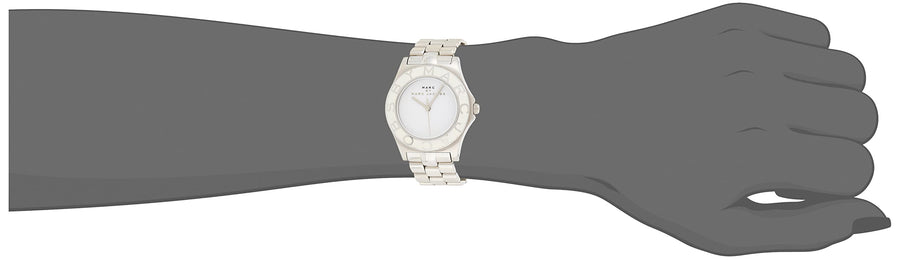 Marc Jacobs Blade White Dial Silver Steel Strap Watch for Women - MBM3048