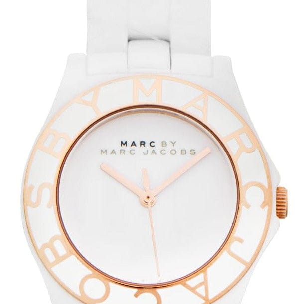Marc Jacobs Blade White Dial White Ceramic Strap Watch for Women - MBM9502