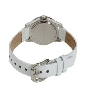 Marc Jacobs Blade White Dial White Leather Strap Watch for Women - MBM1097