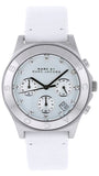 Marc Jacobs Blade White Dial White Leather Strap Watch for Women - MBM1187