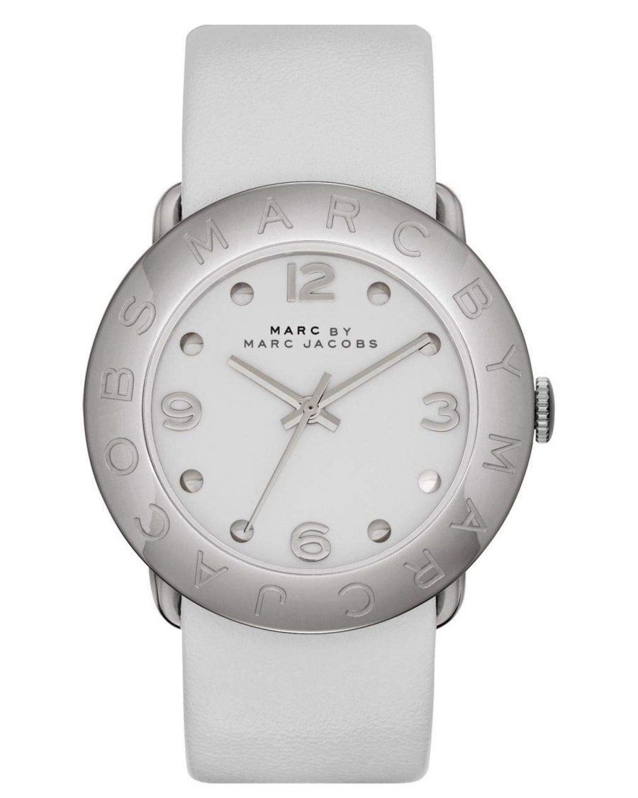 Marc Jacobs Blade White Dial White Leather Strap Watch for Women - MBM1223