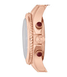 Marc Jacobs Rock Chronograph Red Mother of Pearl Dial Rose Gold Stainless Steel Strap Unisex Watch - MBM3251