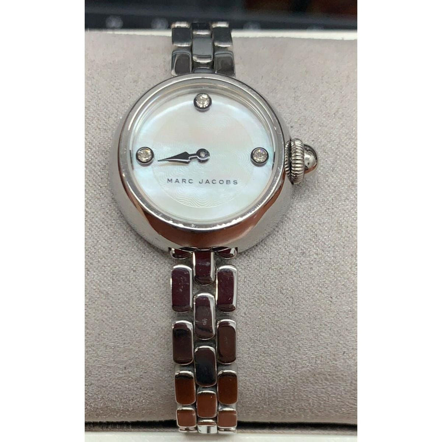 Marc Jacobs Courtney Mother of Pearl White Dial Silver Steel Strap Watch for Women - MJ3459