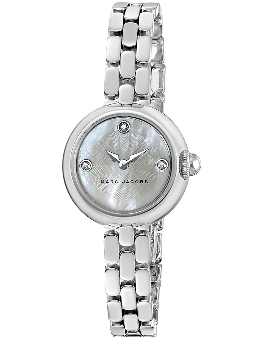 Marc Jacobs Courtney Mother of Pearl White Dial Silver Steel Strap Watch for Women - MJ3459