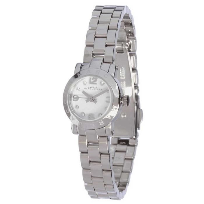 Marc Jacobs Amy Dinky White Dial Silver Steel Strap Watch for Women - MBM3225