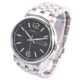 Marc Jacobs Fergus Black Dial Silver Steel Strap Watch for Men - MBM5075