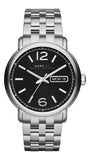 Marc Jacobs Fergus Black Dial Silver Steel Strap Watch for Men - MBM5075
