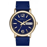 Marc Jacobs Fergus Blue Dial Blue Leather Strap Watch for Women - MBM8650