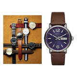 Marc Jacobs Fergus Blue Dial Brown Leather Strap Watch for Men - MBM5078