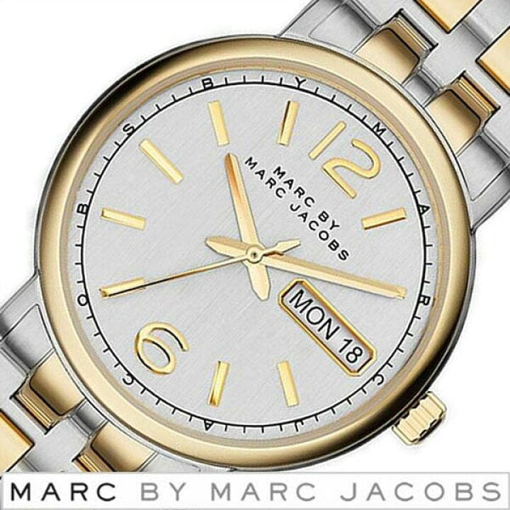 Marc Jacobs Fergus Silver Dial Two Tone Steel Strap Watch for Women - MBM8652