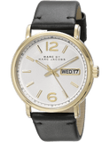 Marc Jacobs Fergus White Dial Black Leather Strap Watch for Men - MBM5081