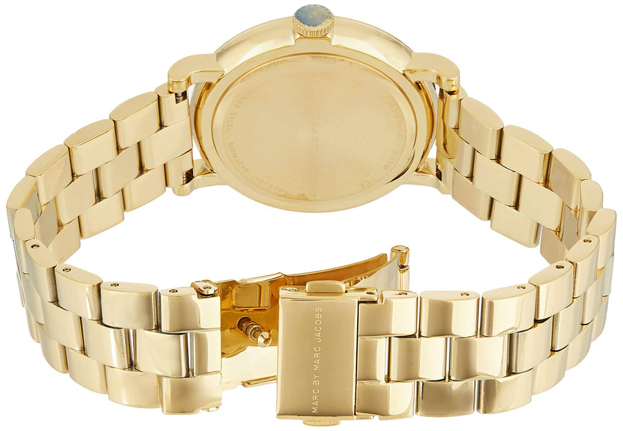Marc Jacobs Fergus White Dial Gold Steel Strap Watch for Women - MBM8647