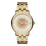 Marc Jacobs Fergus White Dial Gold Steel Strap Watch for Women - MBM8647