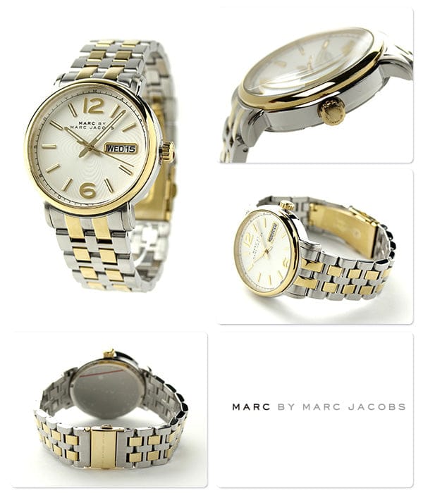 Marc Jacobs Fergus White Dial Two Tone Steel Strap Watch for Men - MBM5079