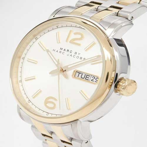 Marc Jacobs Fergus White Dial Two Tone Steel Strap Watch for Men - MBM5079