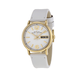 Marc Jacobs Fergus White Dial White Leather Strap Watch for Women - MBM8653