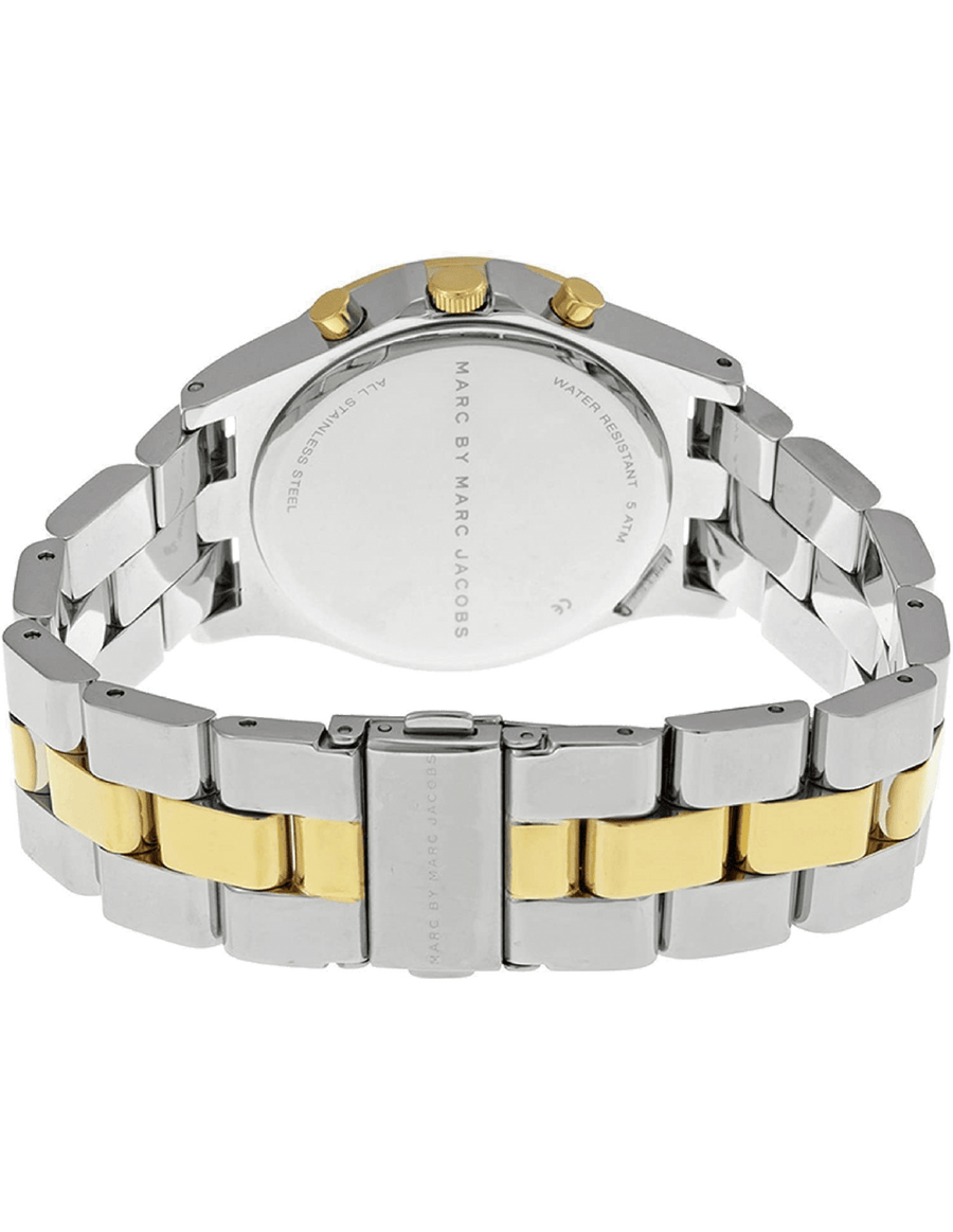 Marc Jacobs Henry Chronograph Silver Dial Two Tone Steel Strap Watch for Women - MBM3197