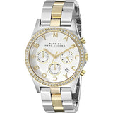 Marc Jacobs Henry Chronograph Silver Dial Two Tone Steel Strap Watch for Women - MBM3197