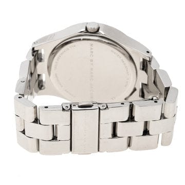 Marc Jacobs Henry Diamonds White Dial Silver Steel Strap Watch for Women - MBM3044