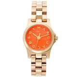 Marc Jacobs Henry Dinky Orange Dial Gold Stainless Steel Strap Watch for Women - MBM3202