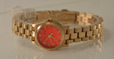 Marc Jacobs Henry Dinky Red Dial Gold Steel Strap Watch for Women - MBM3202