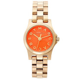 Marc Jacobs Henry Dinky Red Dial Gold Steel Strap Watch for Women - MBM3202