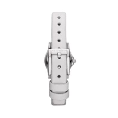 Marc Jacobs Henry Dinky White Dial White Leather Strap Watch for Women - MBM1234