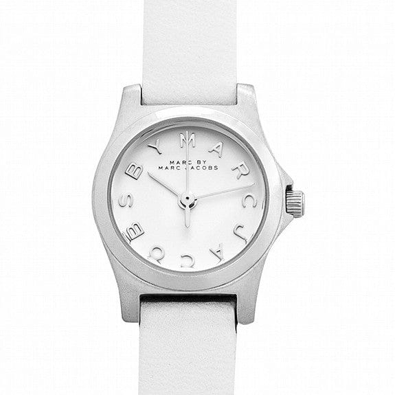 Marc Jacobs Henry Dinky White Dial White Leather Strap Watch for Women - MBM1234