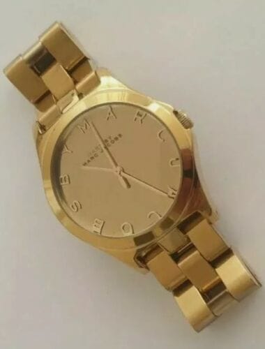 Marc Jacobs Henry Gold Dial Gold Steel Strap Watch for Women - MBM3211