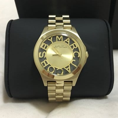 Marc Jacobs Henry Gold Dial Gold Steel Strap Watch for Women - MBM3292
