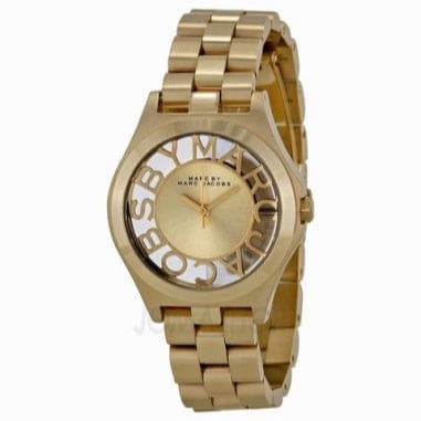 Marc Jacobs Henry Gold Dial Gold Steel Strap Watch for Women - MBM3292