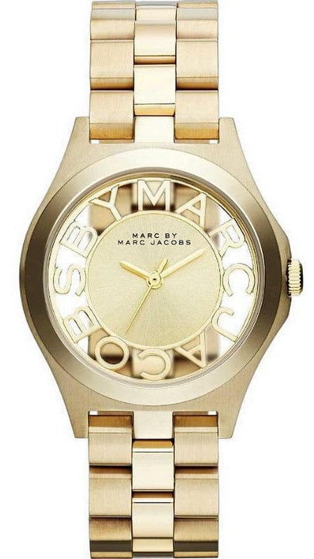 Marc Jacobs Henry Gold Dial Gold Steel Strap Watch for Women - MBM3292