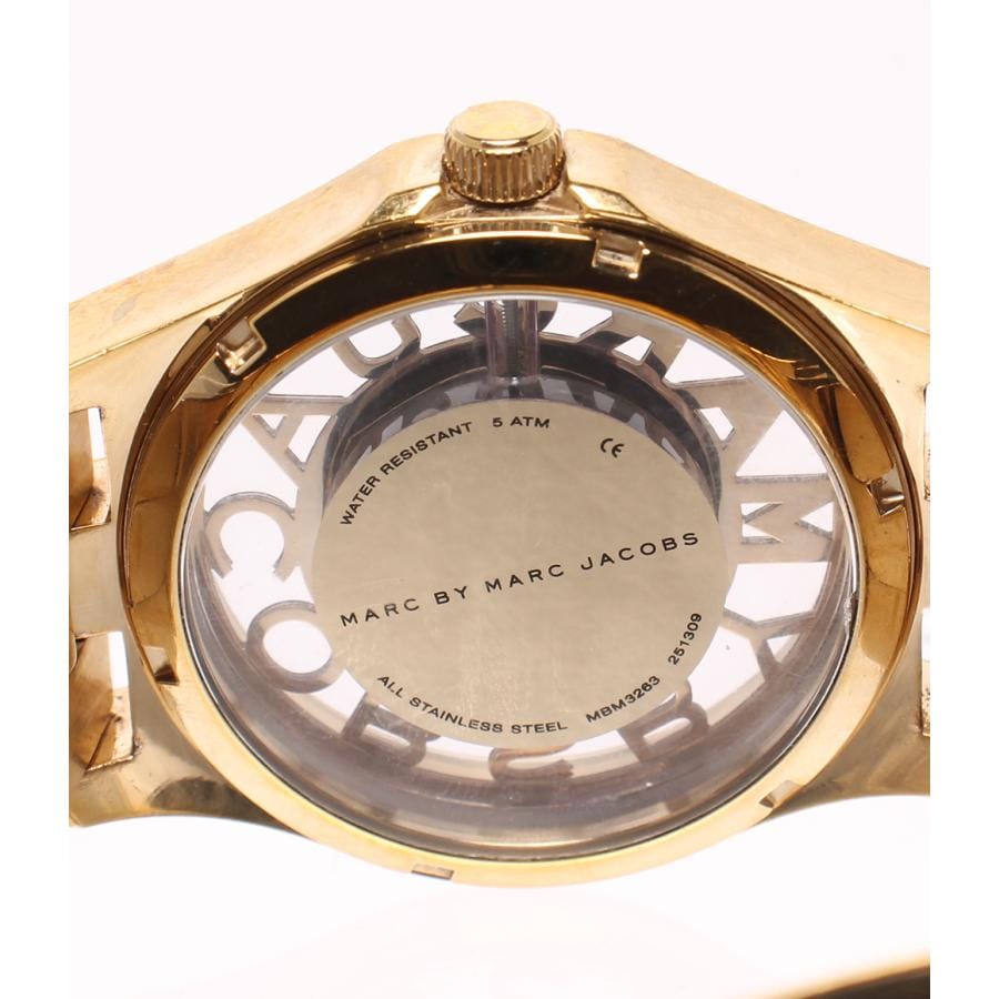 Marc Jacobs Henry Skeleton Gold Dial Gold Steel Strap Watch for Women - MBM3263