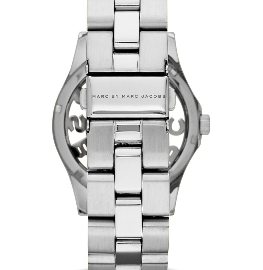 Marc Jacobs Henry Skeleton Silver Dial Silver Steel Strap Watch for Women - MBM3262