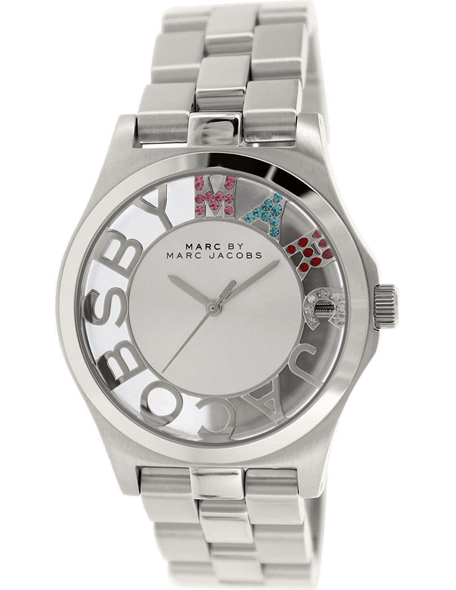 Marc Jacobs Henry Skeleton Silver Dial Silver Steel Strap Watch for Women - MBM3262