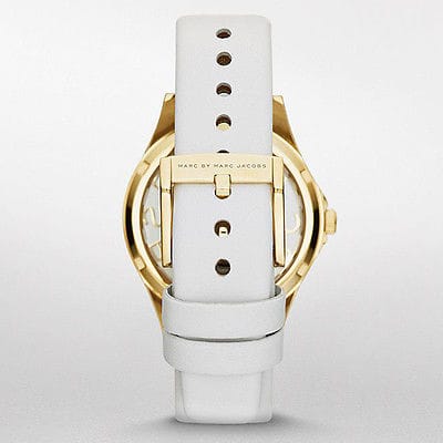 Marc Jacobs Henry Skeleton White Dial White Leather Strap Watch for Women - MBM1339