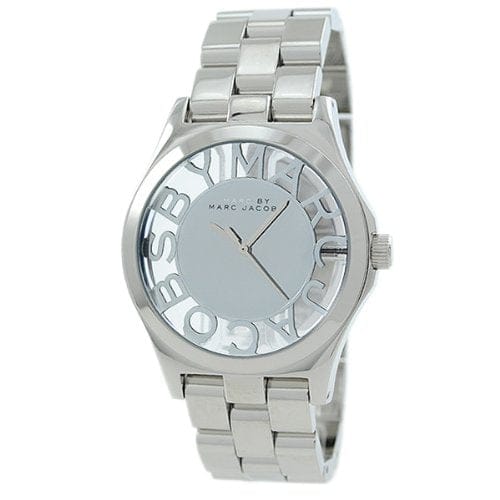 Marc Jacobs Henry Transparent Silver Dial Silver Steel Strap Watch for Women - MBM3205