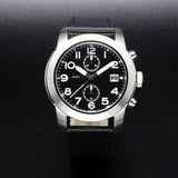 Marc Jacobs Larry Chronograph Black Dial Black Leather Strap Watch for Men - MBM5033