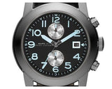 Marc Jacobs Larry Chronograph Black Dial Black Leather Strap Watch for Men - MBM5054