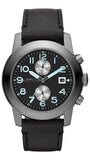Marc Jacobs Larry Chronograph Black Dial Black Leather Strap Watch for Men - MBM5054
